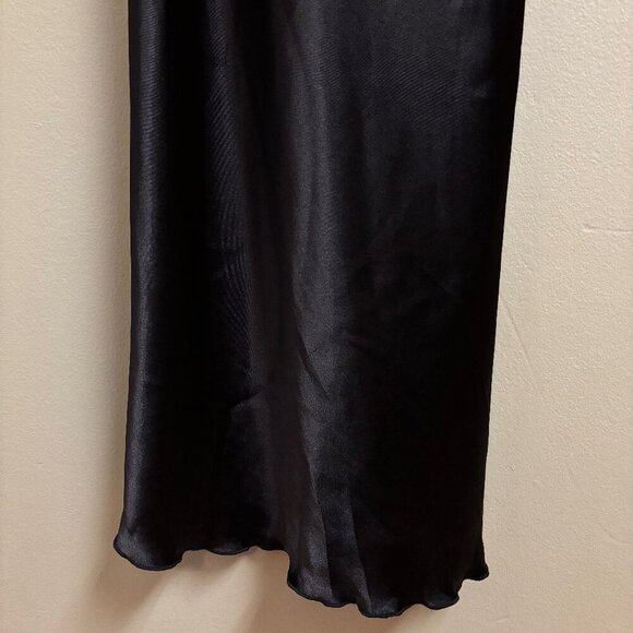 VTG Bebe Women Slip Dress Size XS Black Spaghetti Strap Cowl Neck Y2K Whimsigoth - Picture 3 of 13